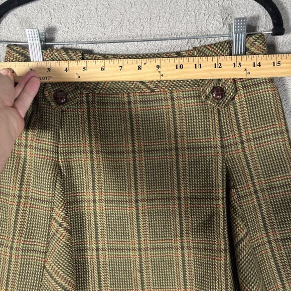 Context Petite Skirt Women’s Size 4P Pleated Tweed Plaid Wool Academia Preppy - Picture 5 of 11